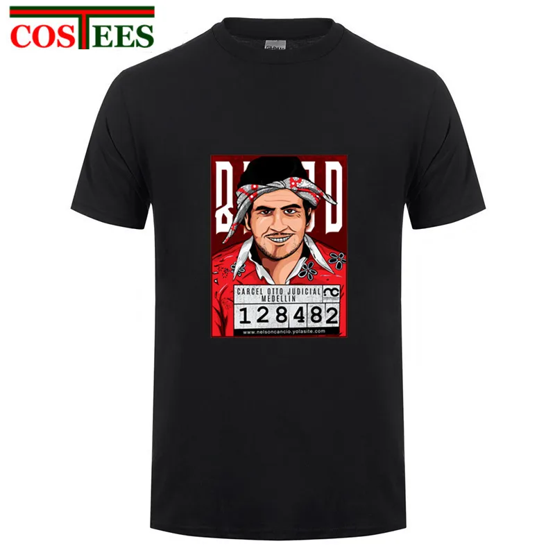 Camisetas Plata O Plomo Футболка мужская на заказ Pablo Escobar Серебряная или свинцовая футболка