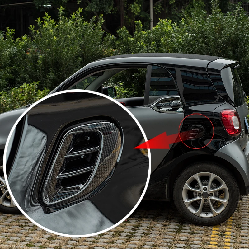 Новинка smart 453 fortwo задняя воздушная декоративная рамка выпускного отверстия ABS наклейки для тела боковое крыло Защитная крышка для автомобиля наружный стиль