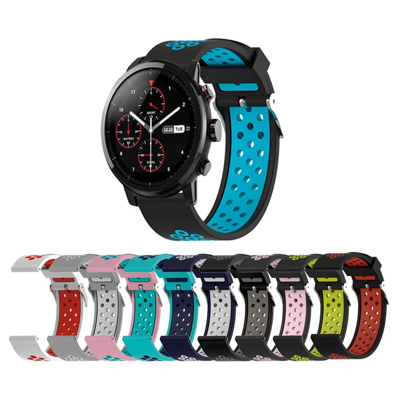 

Силиконовый сменный Браслет для Apple Watch 1/2/3/4, 20 дюймов, 22 мм, ремешок для смарт-часов Huawei Watch 2/samsung/LG Watch/Ticwatch 1