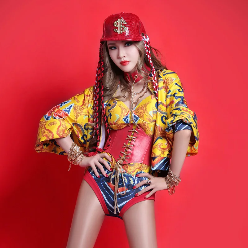 Ночной клуб DJ Бар DS костюмы ветер восстановление древних Royal Dragon халат высокого Вилы хип-хоп сценический костюм - Цвет: Золотой