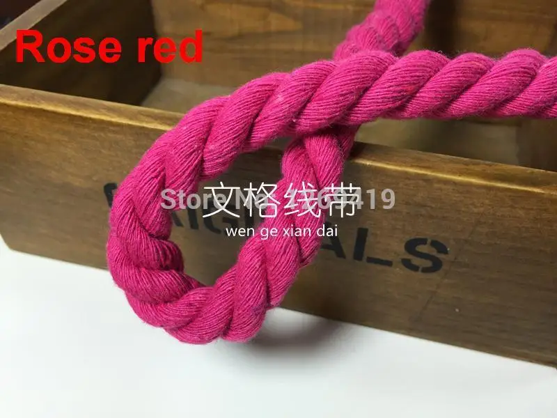 10 мм 20 метров цветов Чистый хлопок шпагат Шнуры Красочные тканые веревки из
