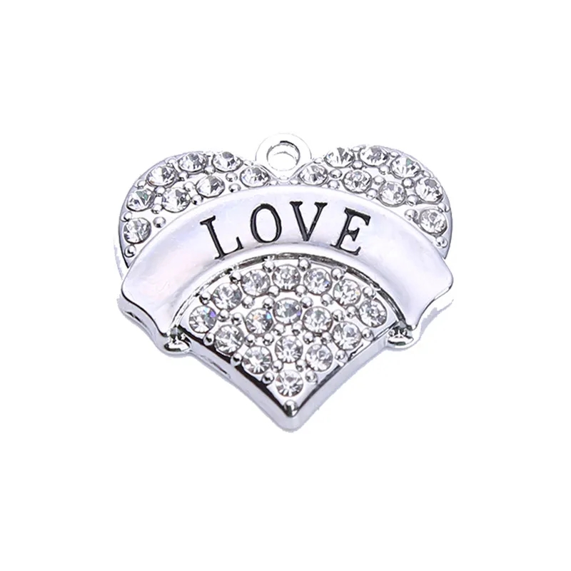 Female Jewelry Heart Pendant Romantic Feeling LOVE Written Sparkling Crystals Great Gift Choose Zinc Alloy Dropshipping | Украшения и