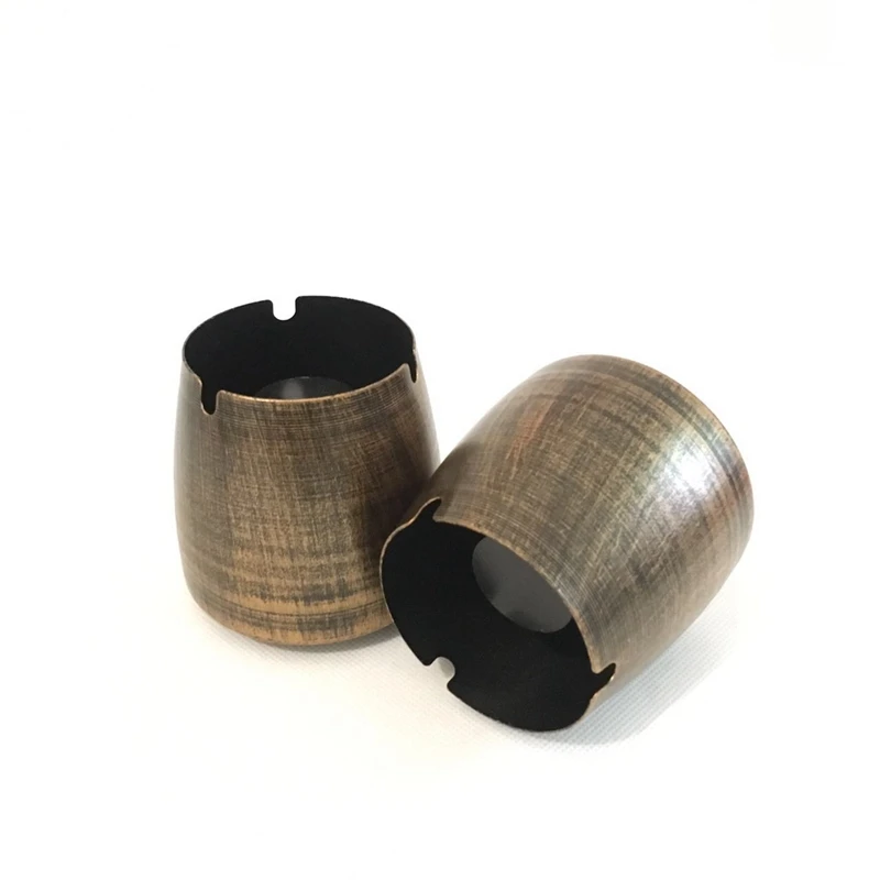 

Brass Color Ashtray Metal Ashtrays Stainless Portable Smokeless for Smoker Gift for Friend Box Package