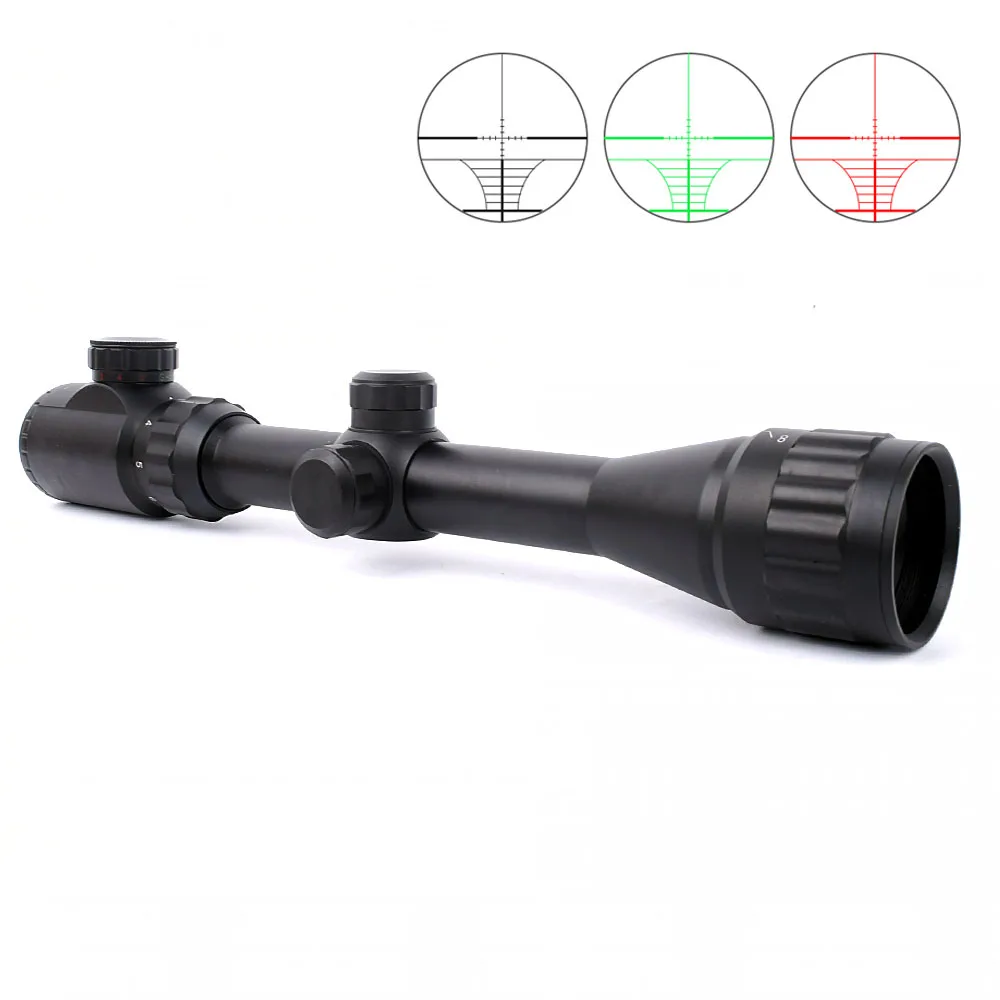 

6-24X50 AOEG Riflescope Adjustable Green Red Dot Hunting Light Tactical Scope Reticle Optical Sight Scope