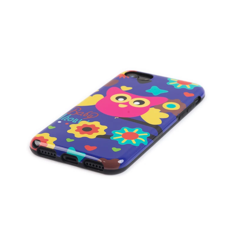 Luxury Glossy IMD Soft Silicone Case for Apple iPhone 7 8 Plus X 10 XS Max XR 6S 6 Cover Cute Cartoon Baby Owl in Heaven Floral | Мобильные