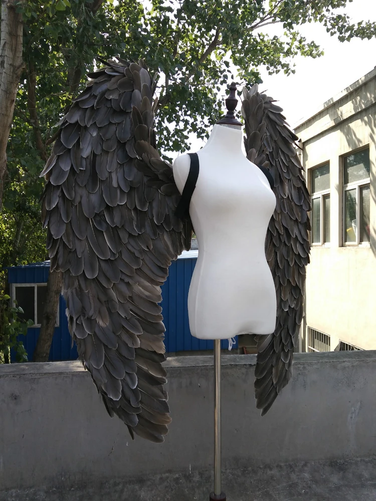 

Custome grey white angel demon wings Adults High Quality Devil Wings studio photography Model Party decorations COSPLAY props