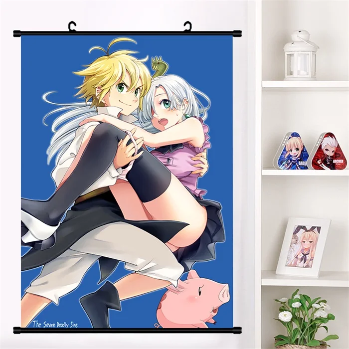 K Аниме семь мертвых грехов грех нананацу no Taizai Meliodas настенные свитки плакат настенные подвесные плакаты коллекция домашнего декора - Цвет: K
