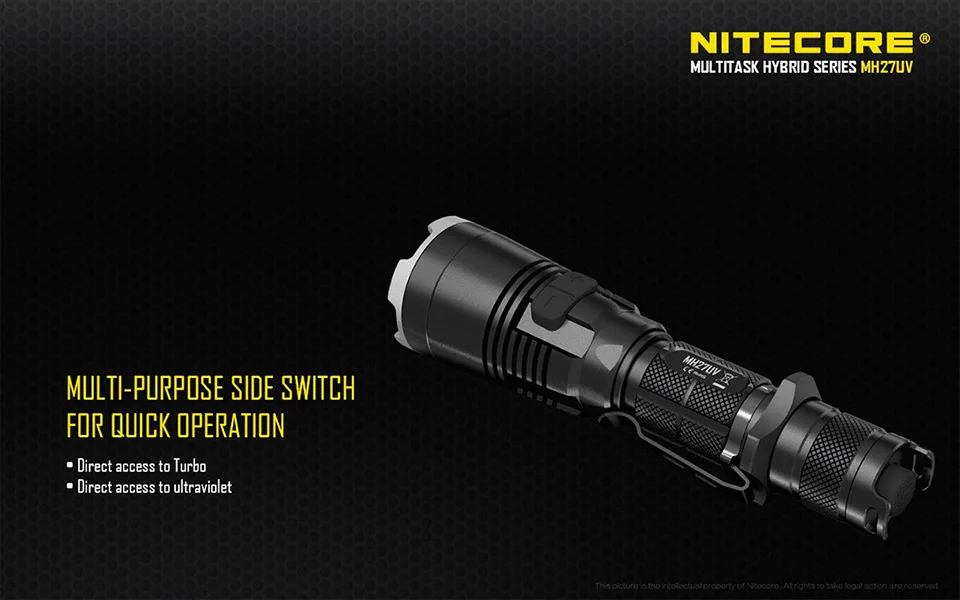 Nitecore MH27UV CREE XP-L HI V3 365 нм Ультрафиолетовый Красный Синий УФ светодиодный фонарик с аккумулятором 3100 мАч+ зарядка через USB