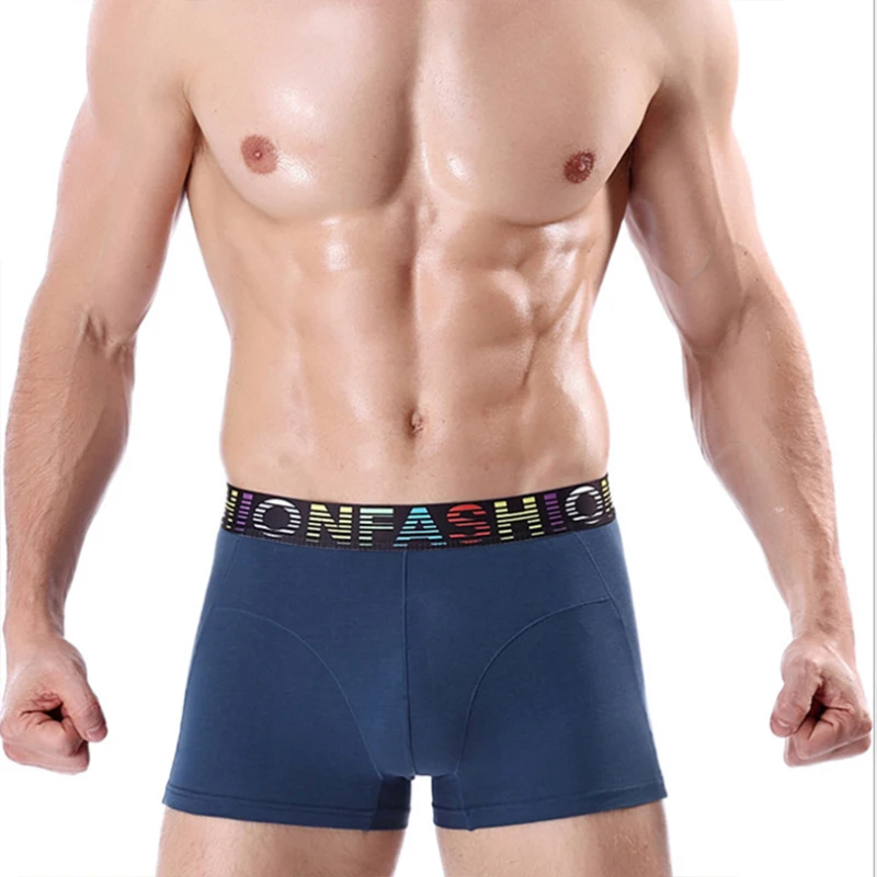 Men's Cotton U convex Boxer Shorts Tide Men Breathable Elastic Boxers Print Letter Male Underwears Fashion | Мужская одежда