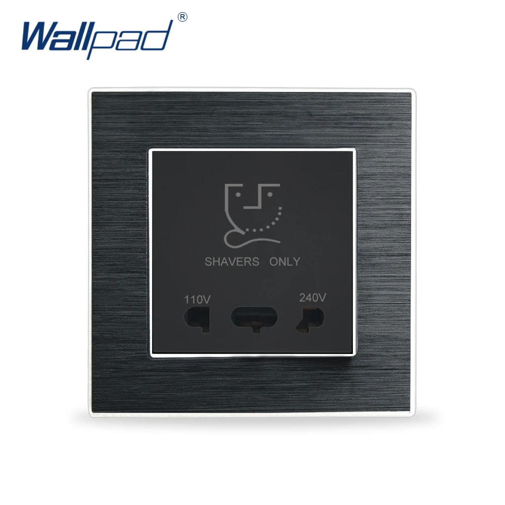 Электрическая розетка для бритья Wallpad роскошная сатиновая металлическая панель