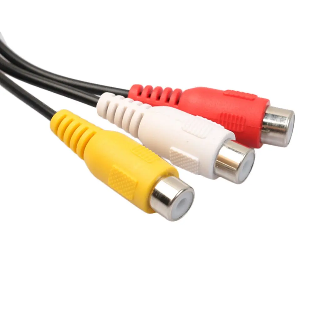 Аудио кабель 4 Pin S-Video на 3 RCA Женский ТВ Кабель-адаптер для ноутбука с женским RCA портом и 4 Pin S-Video портом Горячий