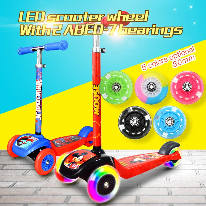 80 колесо для скутера подшипники мини микро светодиодный светильник на колесах с 2
