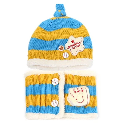 Зимний комплект с шапкой для маленьких девочек шарф модная детская теплая