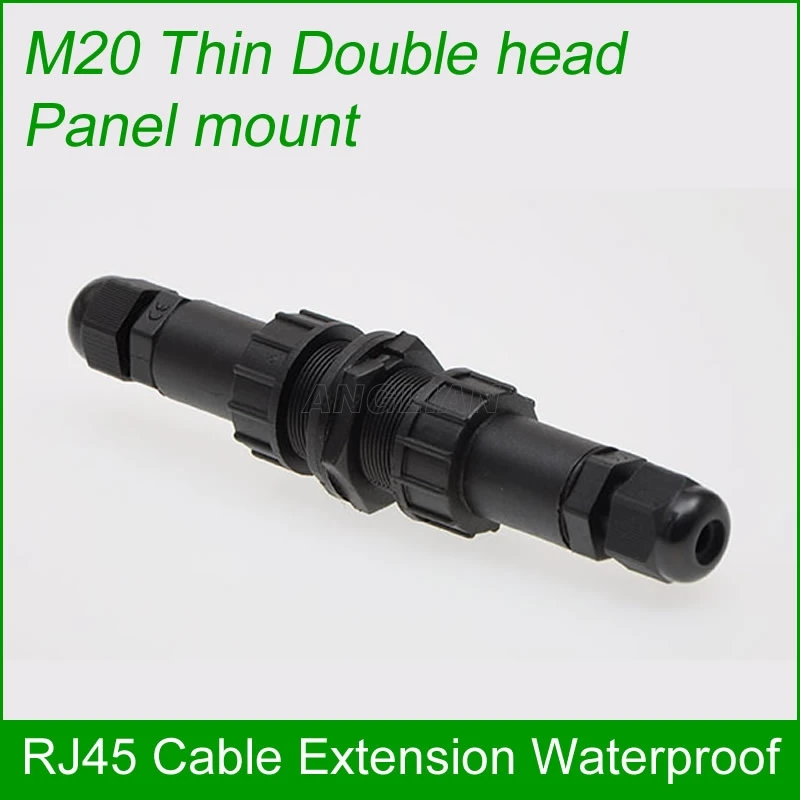 M20 двойная головка IP67 ЗАЩИТА RJ45 интерфейс Ethernet водонепроницаемый разъем открытый