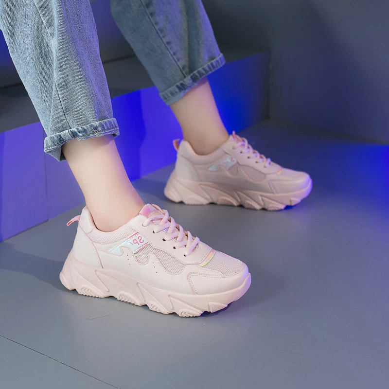 Koznoy Sneakers Women Spring Autumn Fashion Dropshipping Muffin Bottom Breathable Round Toe Thick Leisure Shoes | Обувь