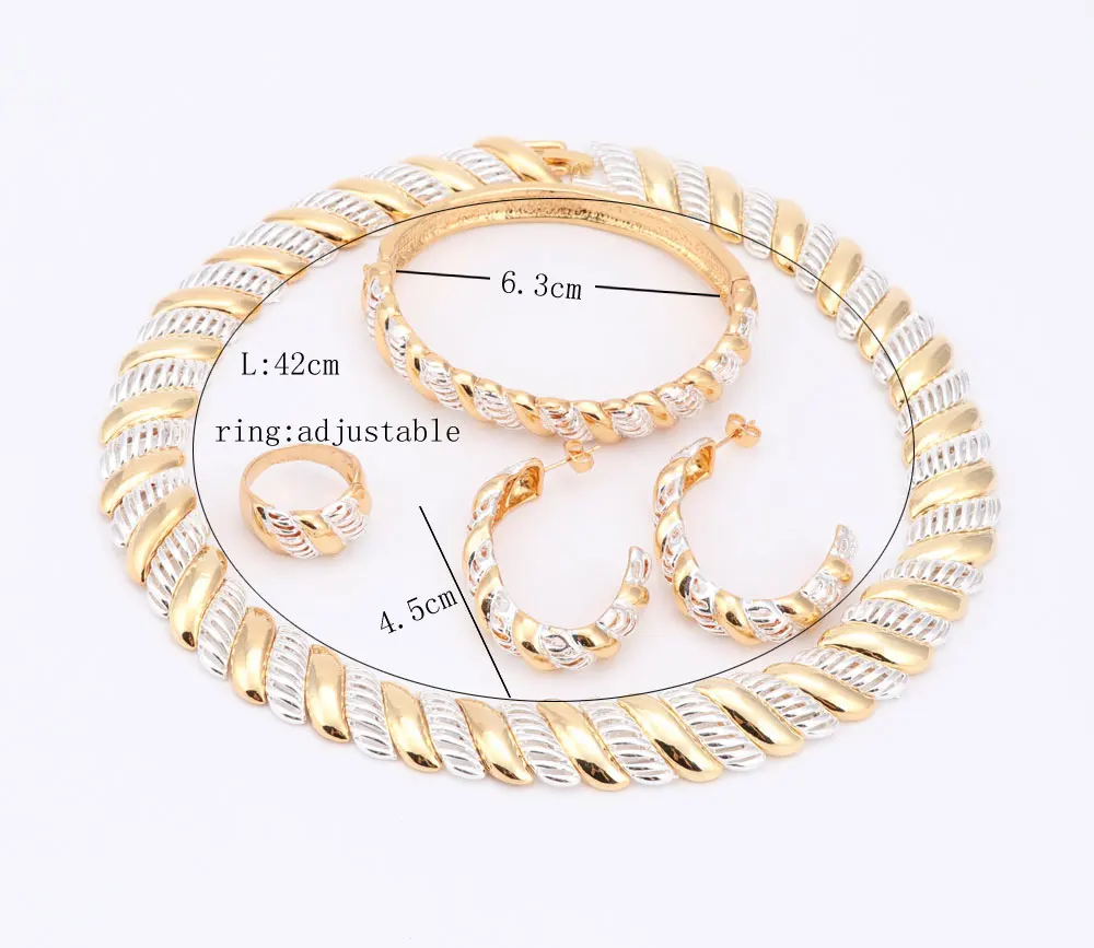 Женский комплект ювелирных изделий золотого цвета в африканском стиле высокого