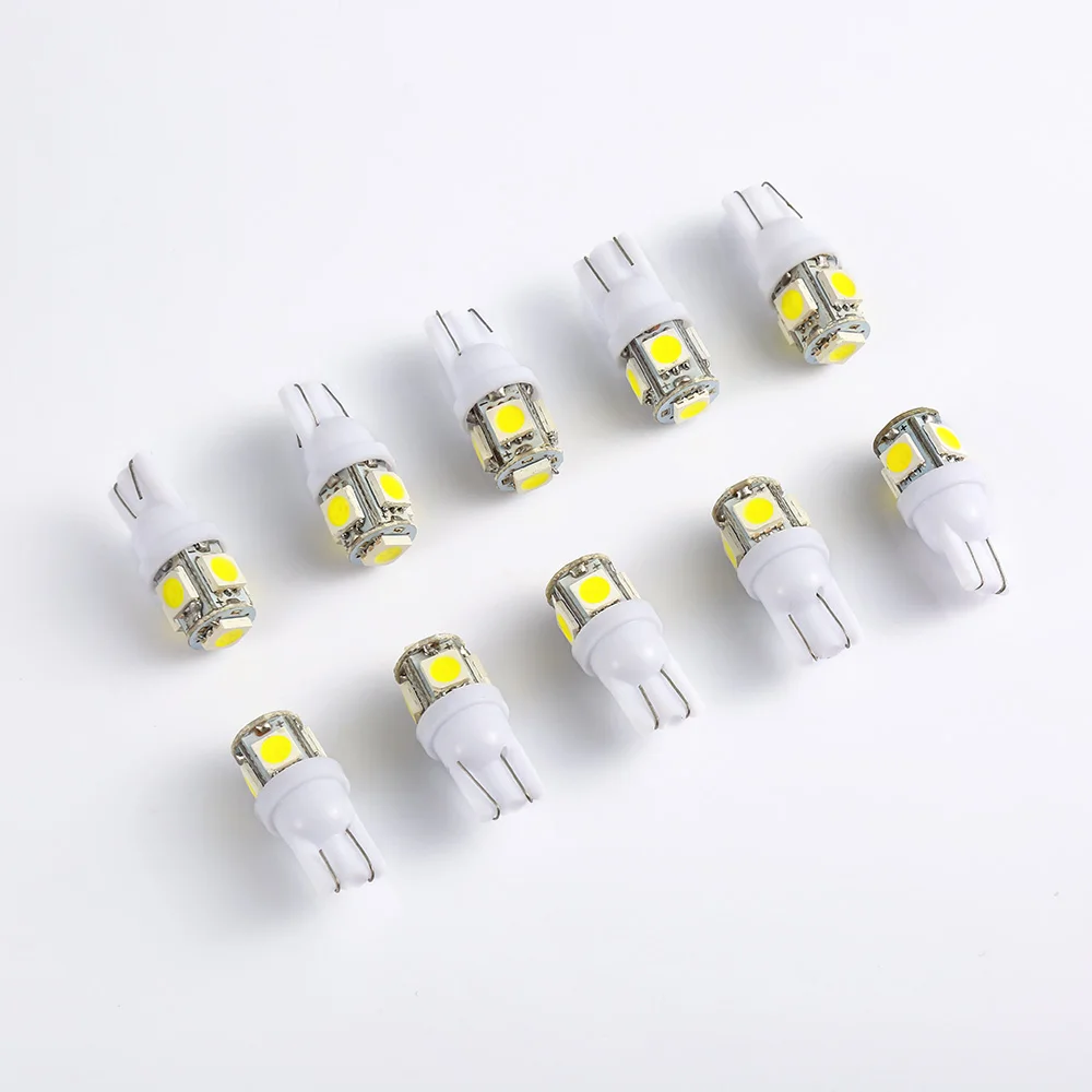 лампа w5w 10 шт. автомобилей LED 12 В T10 свет 5050 Super White 194 168 W5W Парковка Авто лампы клин
