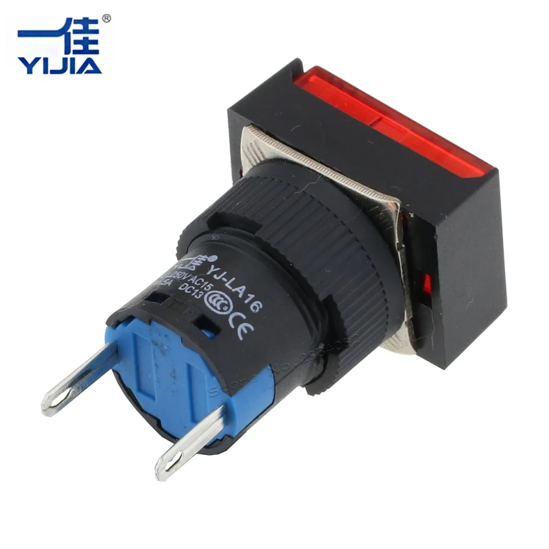 Светодиодный сигнальный светильник 16 мм с двумя контактами подсветкой пилотный