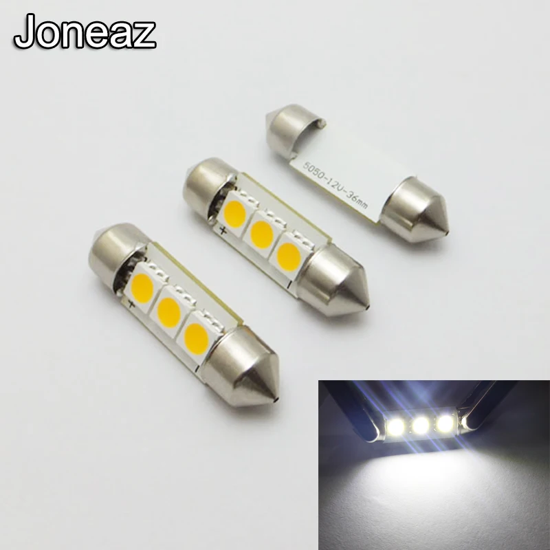 Joneaz 20x led 12В 24В Авто Грузовик гирлянда свет C5W 36 мм 1 Вт Canbus без ошибок Внутренняя