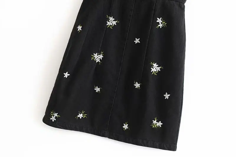 Women popular new XY65-8235 European and American fashion embroidery denim wash dress | Женская одежда