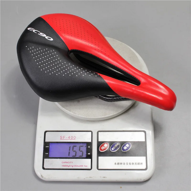 EC90 Carbon+Leather Bicycle Seat Saddle MTB Road Bike Saddles Mountain Racing PU Breathable Soft Cushion | Спорт и развлечения