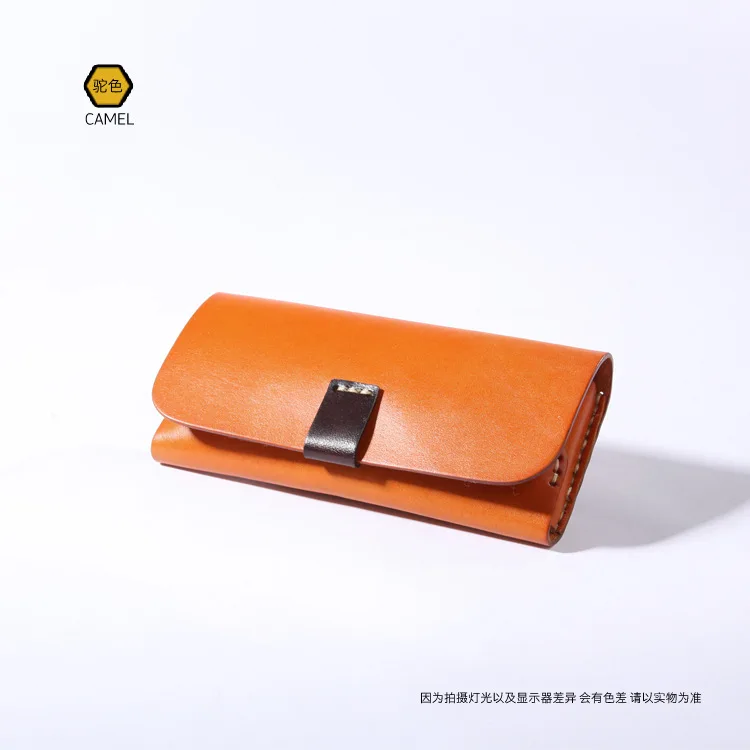 Yellow Brown Новинка, ручная работа, кортекс, коробка для очков, Ретро стиль, высокое качество, Кожаный Чехол для очков, Воловья кожа, чехлы и сумки для очков BR5049 - Цвет: Yellow Brown