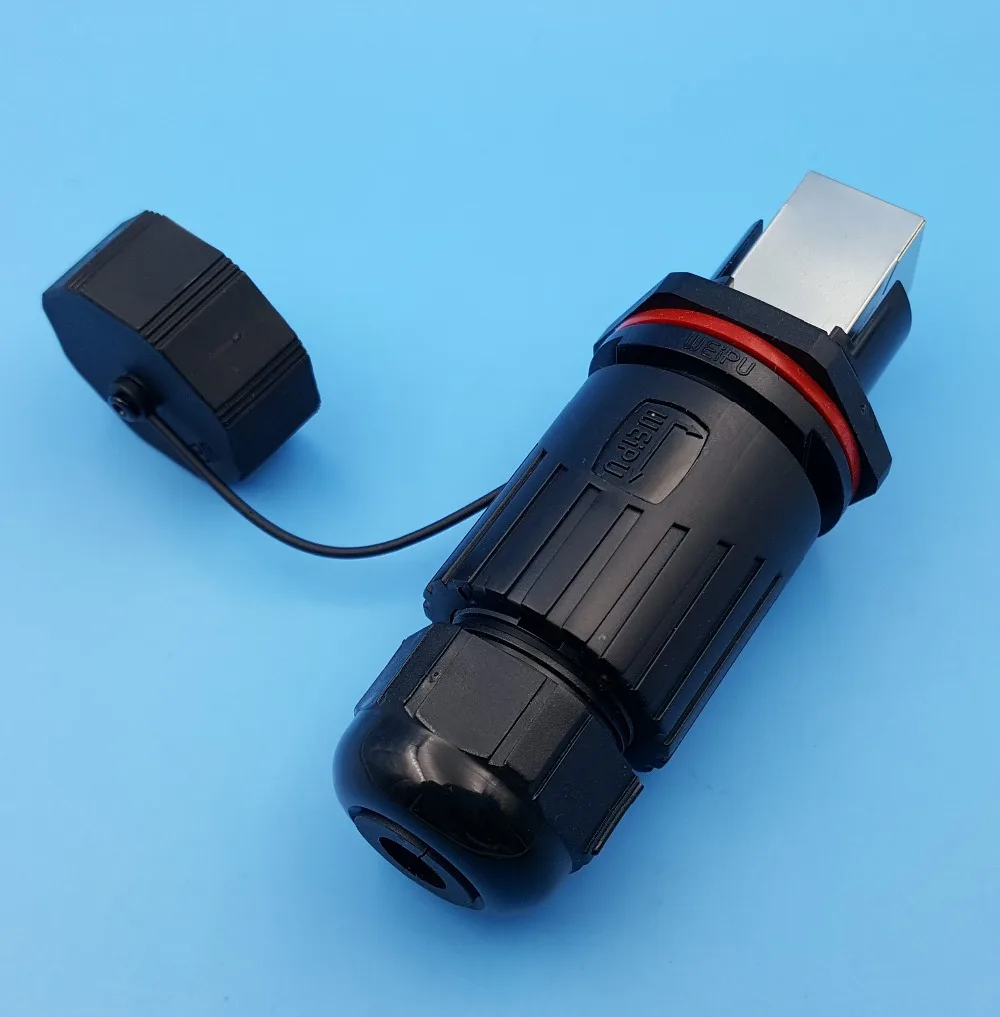 1 комплект черный водонепроницаемый IP67 RJ45 Ethernet разъем Панель Крепление