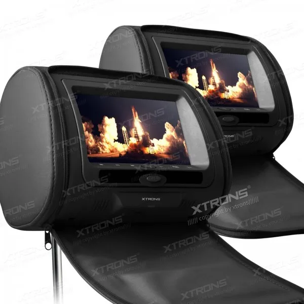 XTRONS черный 2x7 &quotцифровой экран молния Автомобильный подголовник DVD плеер USB FM