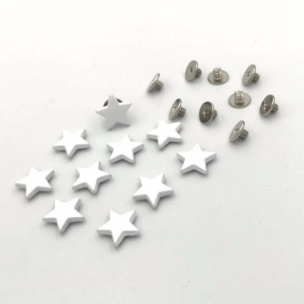 XUNZHE 20 шт. цветные металлические заклепки DIY пятиконечная звезда аксессуары для