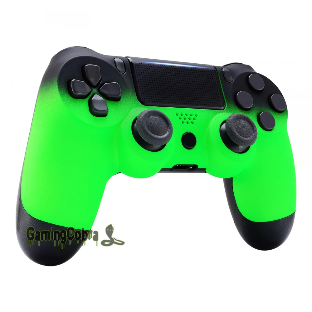 Тени Soft Touch зеленый спереди Корпус в виде ракушки Лицевая панель для PS4 Slim/для PS4 Pro контроллер(JDM-040 JDM-050 JDM-055)-SP4FX09