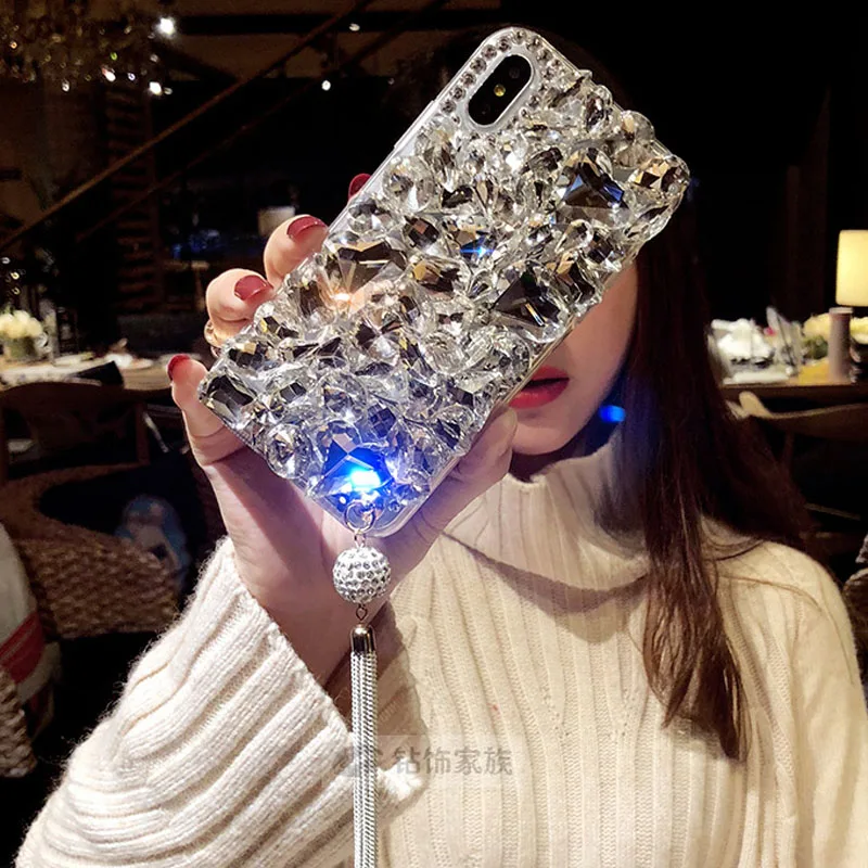 Bling diamond чехол для Samsung Примечание 8 5 4 3 2 S8 плюс S7 S6 Edge Plus S5 S4 s3 Кристалл Rhinestone