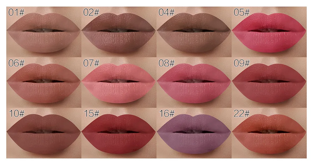 Liquid водостойкая помада NICEFACE 12 оттенков матовая и увлажняющая гладкая