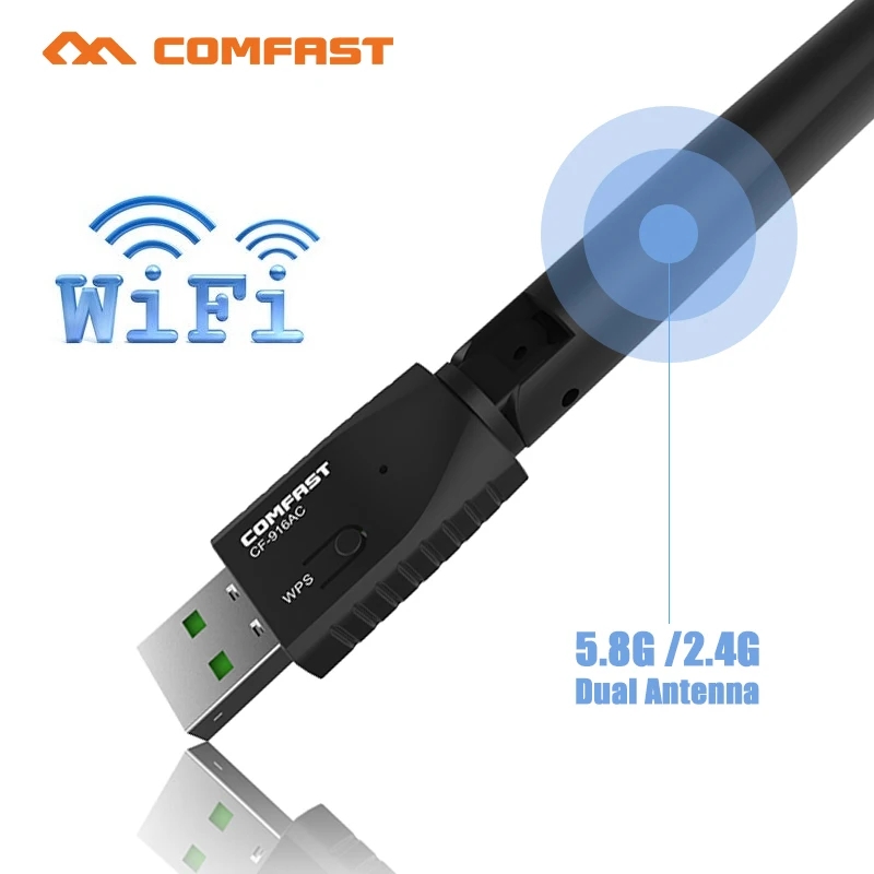 COMFAST 5 ГГц USB беспроводной Wifi адаптер 600 Мбит/с 802.11ac ethernet Сетевая карта Wi Fi приемник