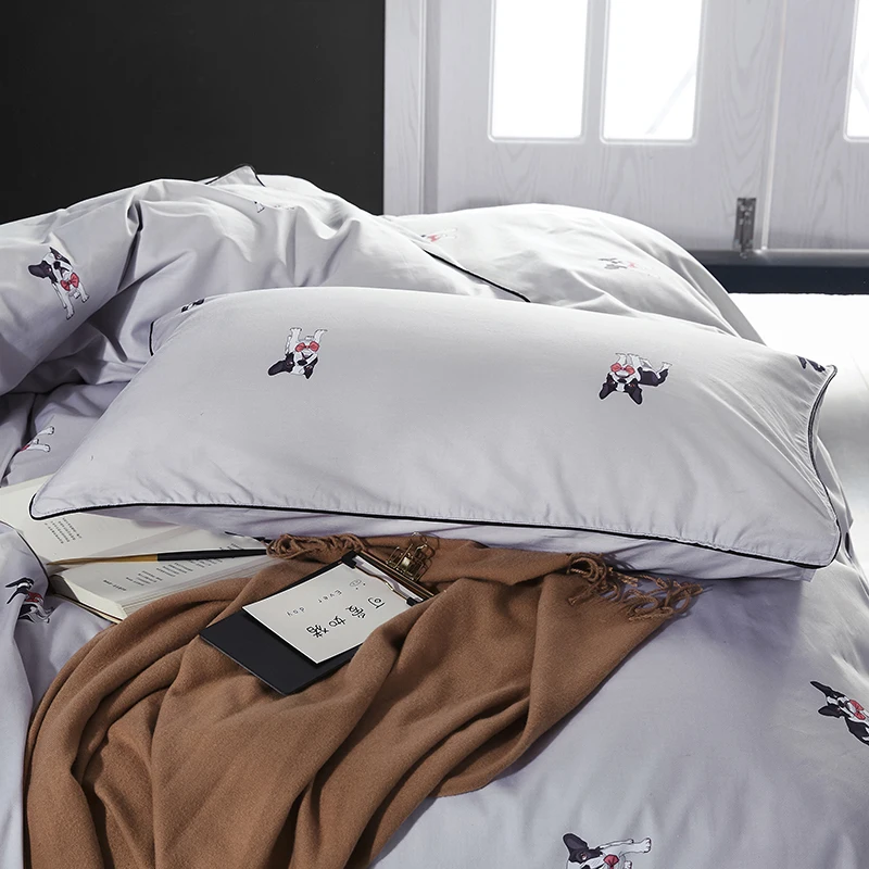 Комплект постельного белья из хлопка с принтом милой собачки и лошади, Комплект постельного белья для близнецов, королевы, королевского размера, пододеяльник, простыня, комплект постельного белья, ropa de cama
