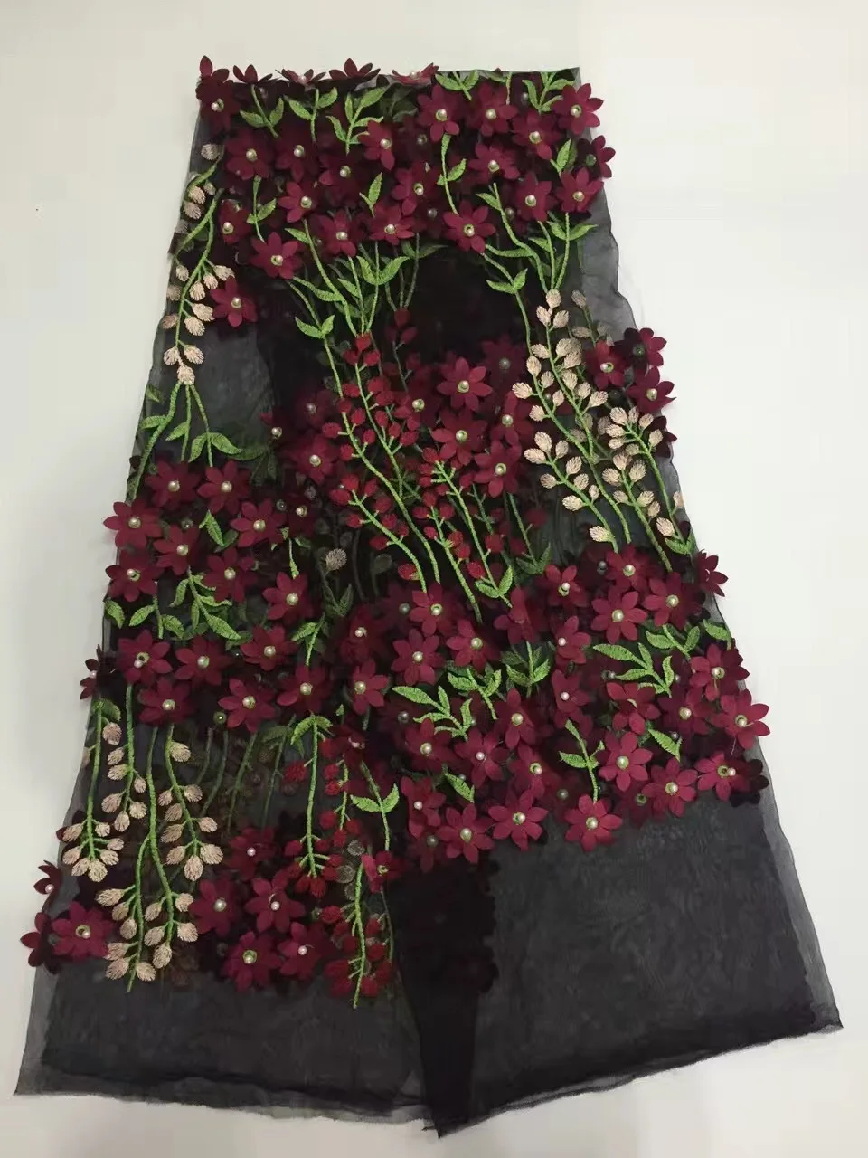 2018 Высокое качество Африканский хлопок с вышивкой аппликацией кружевная ткань