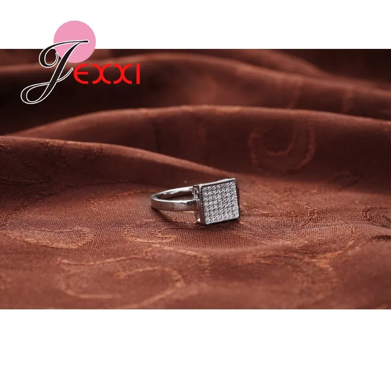 Простой дизайн квадратной огранки Блестящий Циркон Стразы украшения для женщин