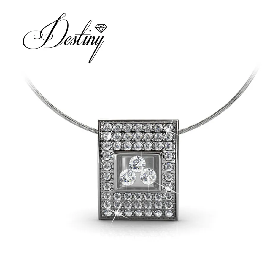 Destiny Jewellery 2018 квадратных моды кулон украшен кристаллами от Swarovski ожерелье модный