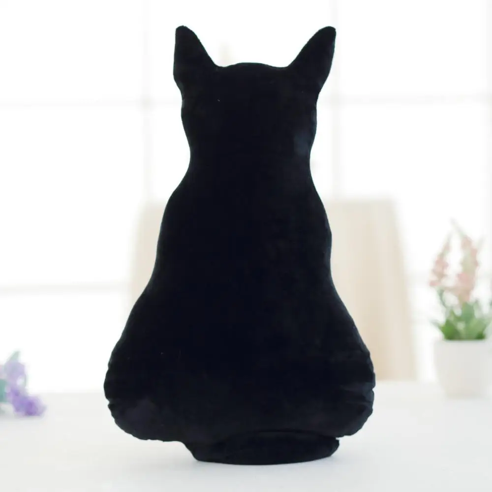 Black Кошка плюшевые подушки для дивана подушки детские задняя тень кошка подушка на стул дети игрушечные лошадки подарок домашний декор kussens woondecoratie - Цвет: Black
