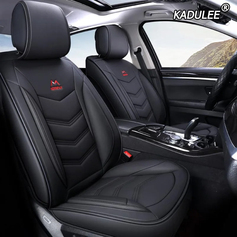 black KADULEE кожаный чехол для автомобиля kia sportage rio 3/4 ceed sorento soul niro k2 k3 k5 stonic venga spectra stinger carens seat - Название цвета: black