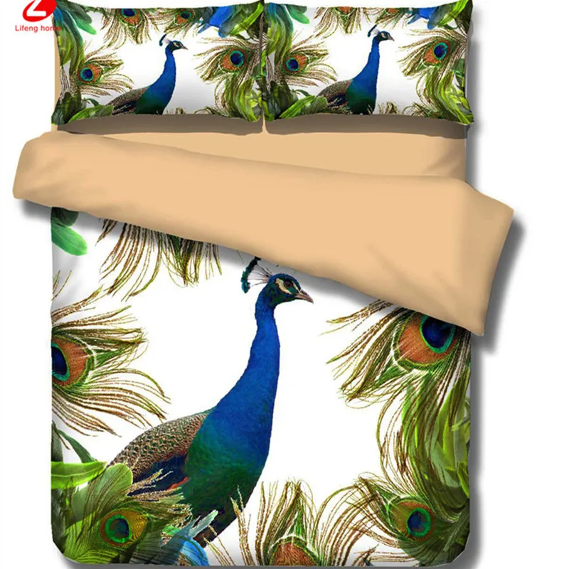 Постельное белье для дома 3D постельное с изображением животных павлина размер