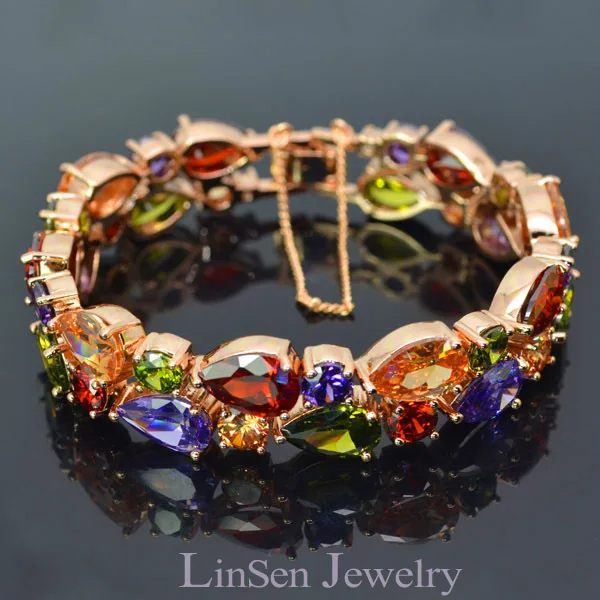 Роскошный AAA Качество Многоцветный кубический цирконий ожерелье браслет серьги