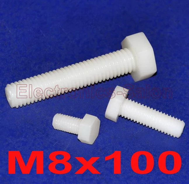 (100 шт./лот) метрический M8 x 100 мм нейлоновый шестигранный болт винт. | Обустройство