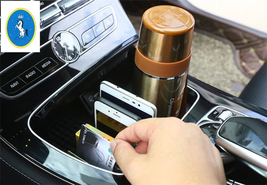 

Центральный контейнер для хранения поддонов Yimaautotrims, многосеточная крышка коробки, отделка, подходит для Mercedes Benz E CLASS W213 2016-2021, пластик