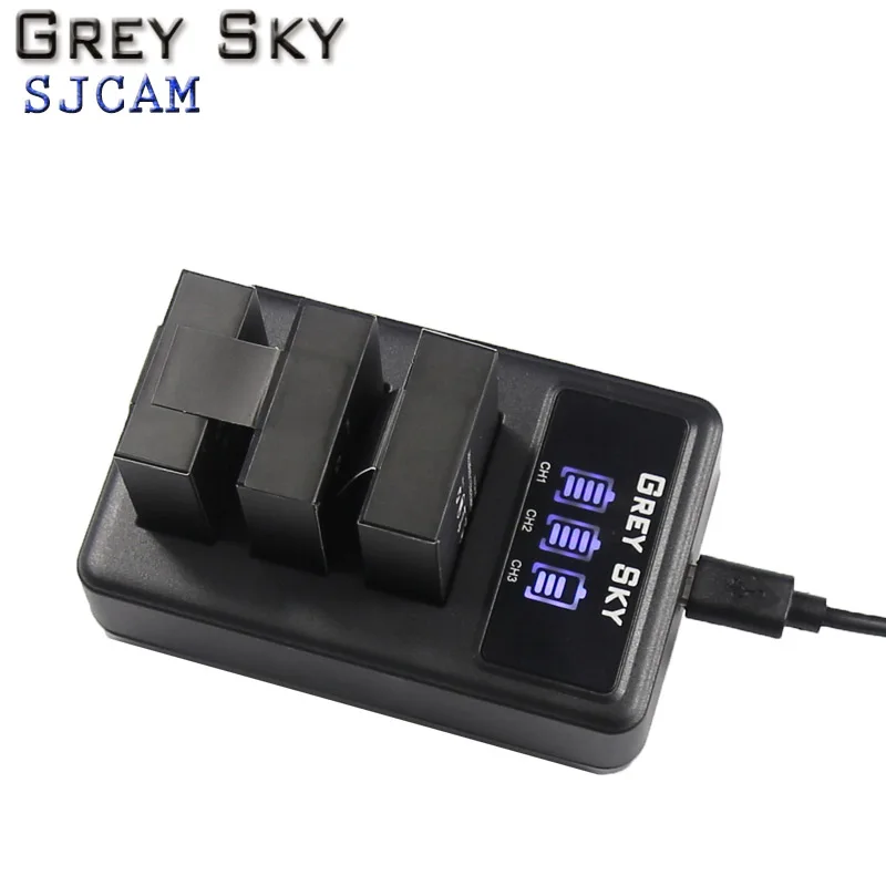 3,7 v 900mAh батарея SJ4000 Батарея SJ5000 SJ6000, Wi-Fi+ ЖК-дисплей 3 лота usb зарядное устройство для спортивной экшн-камеры SJCAM sj 4000 5000 6000 7000 8000 sj9000 M10