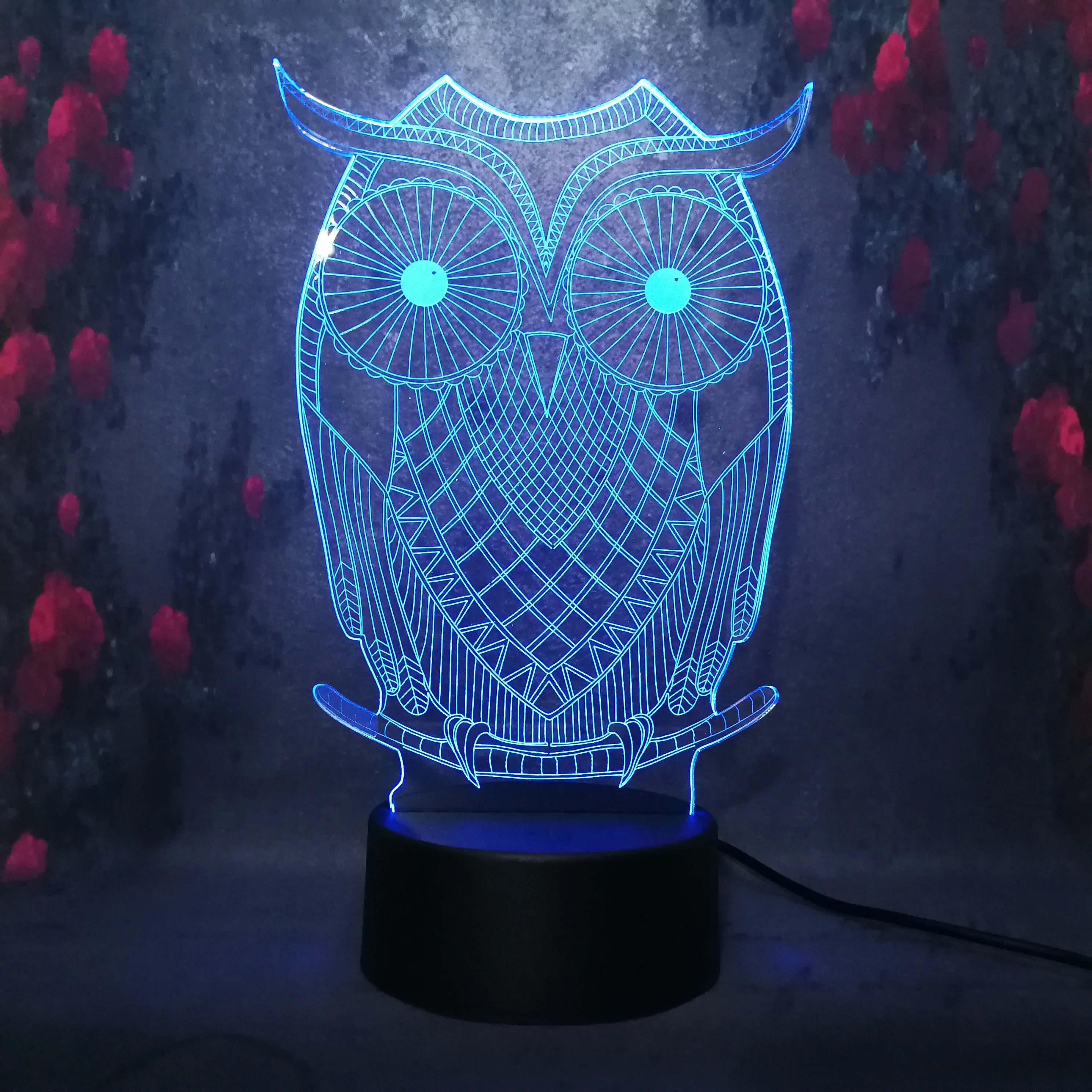Прекрасный мультфильм серии Сова Орел креативный ночной Светильник 3D LED домашний