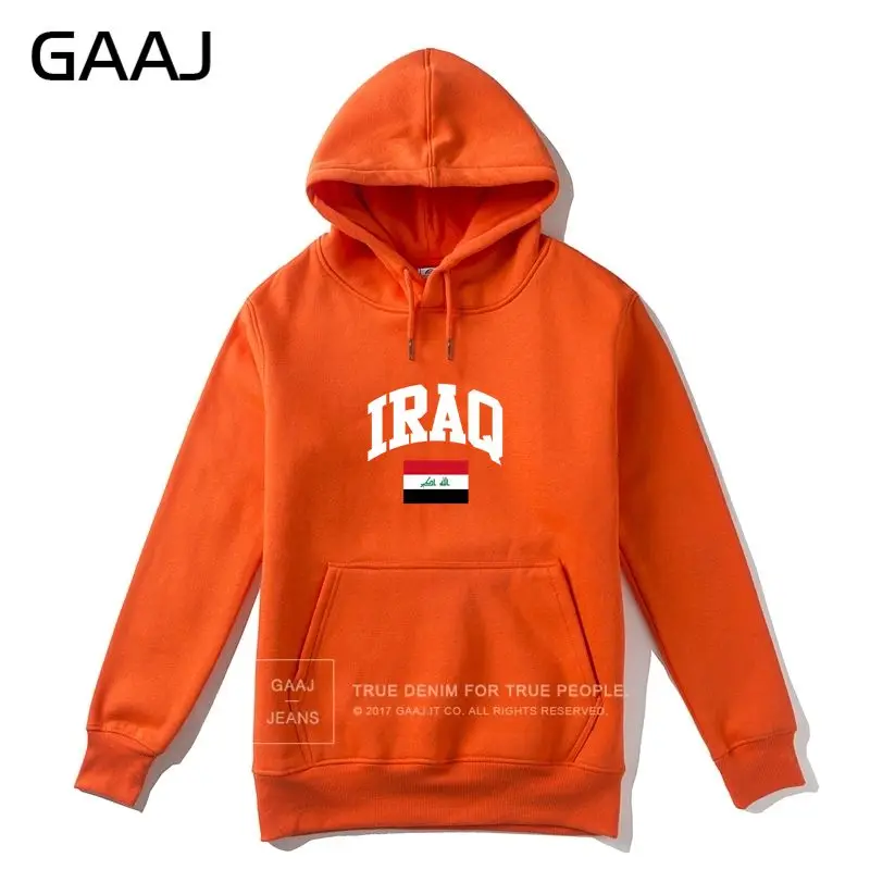 Orange GAAJ флаг Ирака Для мужчин Толстовка Для женщин толстовка модная верхняя одежда, с капюшоном, с рисунком, Высококачественная брендовая одежда Felpe хлопковые пальто# KWEH4 - Цвет: Orange