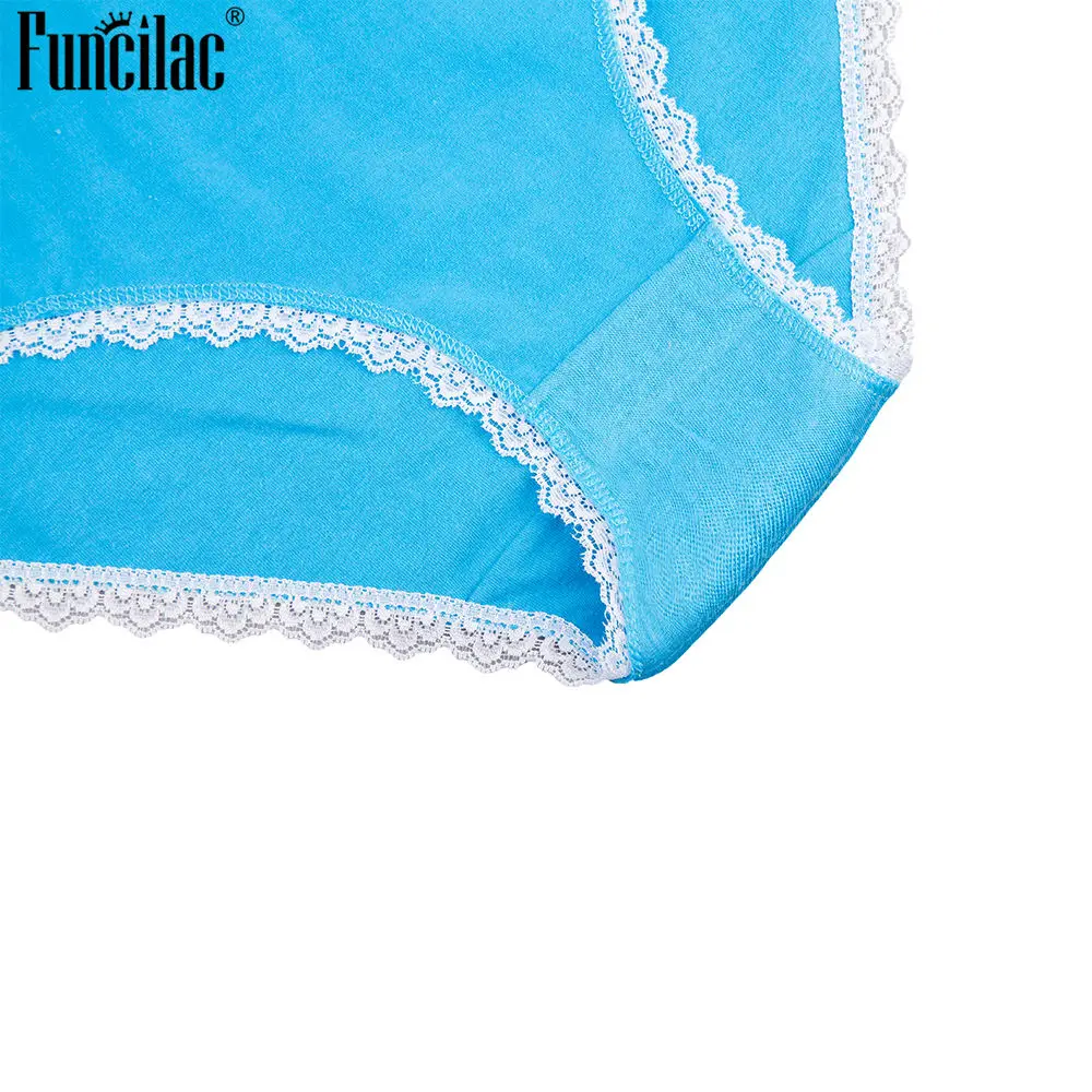 FUNCILAC хлопковое нижнее белье женские сексуальные кружевные трусы большие размеры