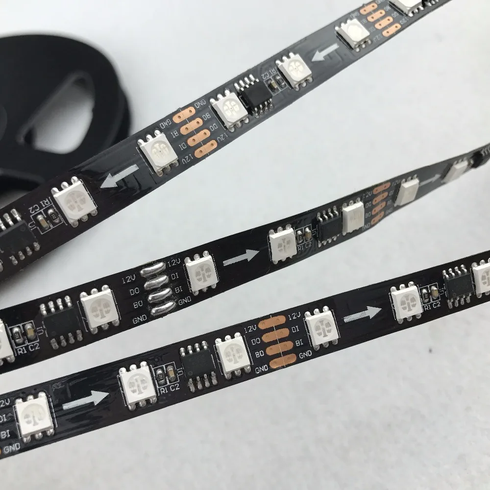 5 м/катушка WS2818 60 светодиодный s/m(20 пикс./м) DC12V RGB полноцветный пиксельная полоса