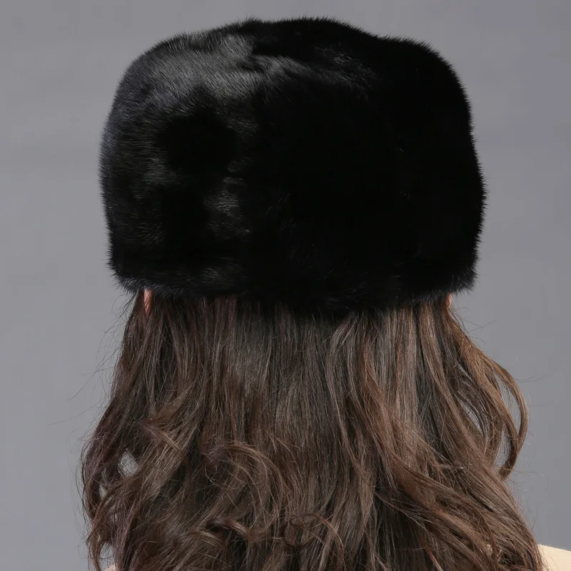 2018 осень-зима супер теплая зимняя женская шапка из натурального меха норки Рекс