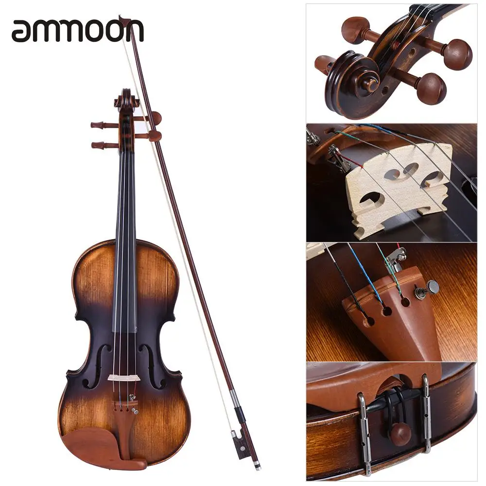 Полноразмерная скрипка ammoon 3/4 4/4 фигурка из матовой и античной ели деревянные
